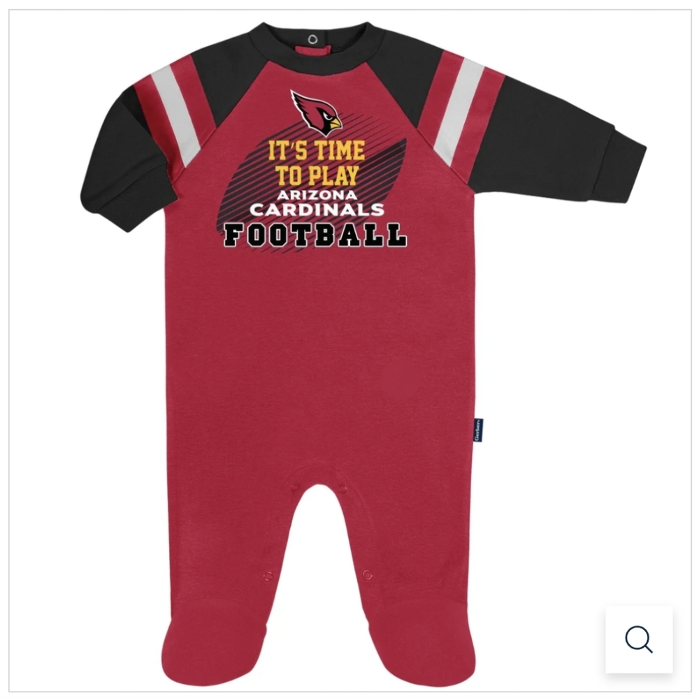 Arizona Cardinals Baby Sleep & Play Long Sleeve One Piece Onesie Romper 3-6 Mo.